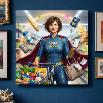 Portrait personnalisé Super Maman | Cadeau original fête des mères