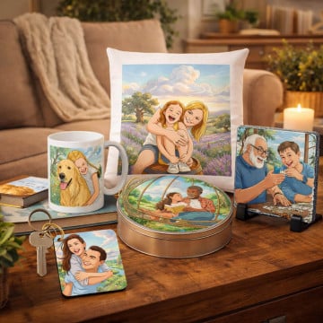 Cadeaux personnalisés effet dessin animé photo