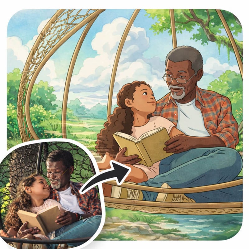 Tranformation de votre photo avec notre IA pour un effet dessin animé doux