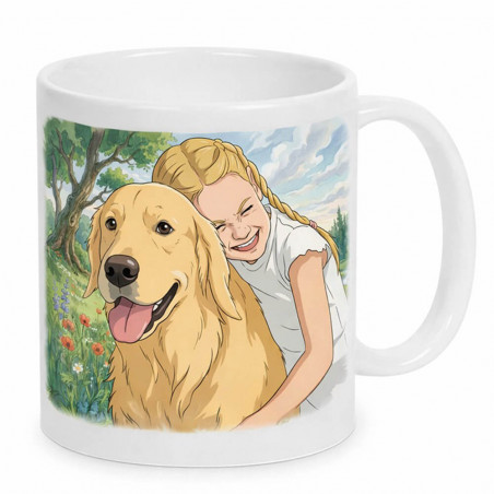Mug effet dessin animé japonais, doux et poétique