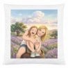 Coussin 40 cm x 40 cm effet dessin doux et poétique
