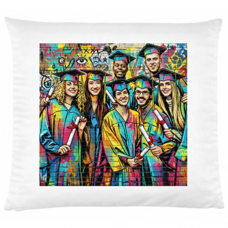 Coussin 40 cm x 40 cm effet dessin effet Street Art personnalisé