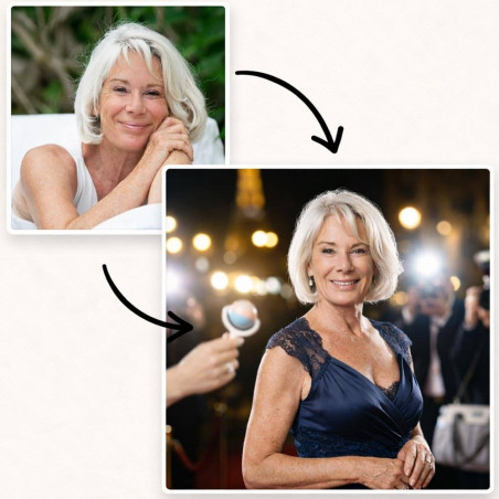 Portrait maman star de cinéma avec photo