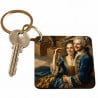 porte clé carré bois style royal