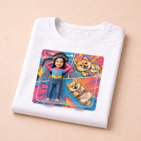 Nouveau design figurine articulées sur t shirt