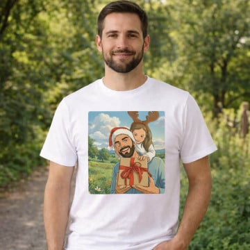 Tshirt homme personnalisé effet dessin animé | Cadeau homme