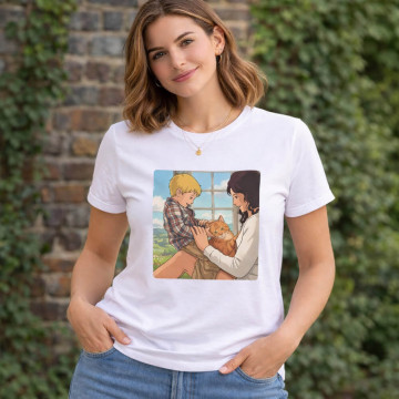 Tshirt femme personnalisé effet dessin animé