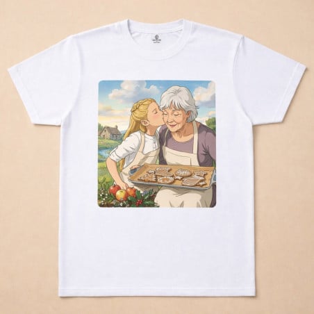 effet dessin animé IA sur t shirt femme
