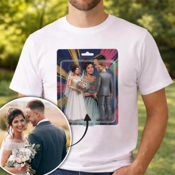 Tee-shirt homme effet figurine