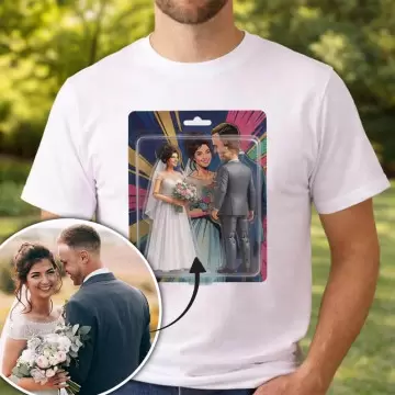 Tee-shirt homme effet figurine