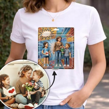 Tee shirt femme action figure personnalisé