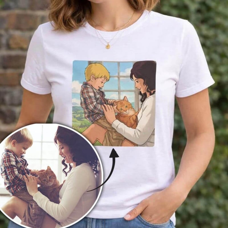 Tee shirt femme design dessin animé à personnaliser