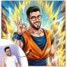 Tableau manga guerrier ultime personnalisé