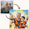 Tableau manga guerrier ultime personnalisé photo