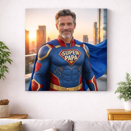 Portrait Super Papa personnalisable photo