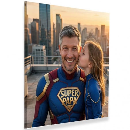 Affiche Super Papa personnalisée photo