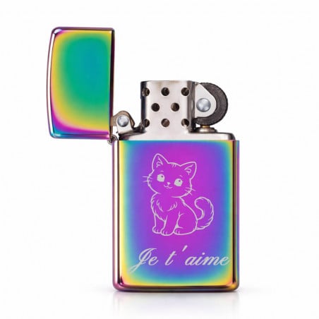 Briquet Zippo slim spectrum gravé