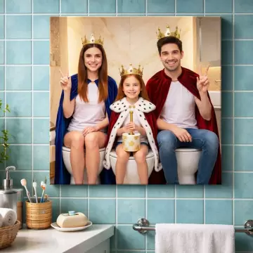 Tableau roi des toilettes personnalisé | Portrait humoristique photo