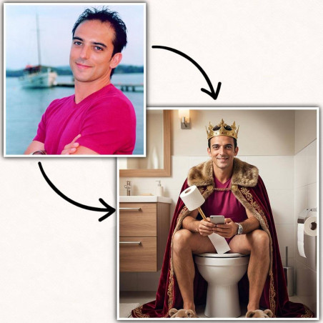 Tableau roi ou reine des toilettes personnalisé