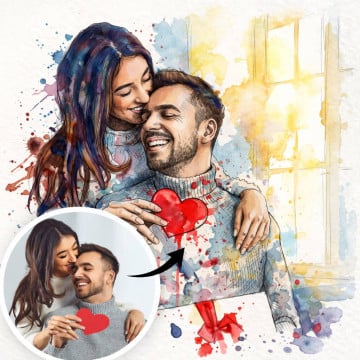 Tee-shirt homme personnalisé effet aquarelle colorée