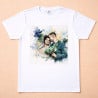effet aquarelle colorée IA sur t shirt homme