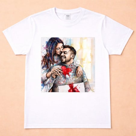 Tshirt homme effet aquarelle colorée personnalisé
