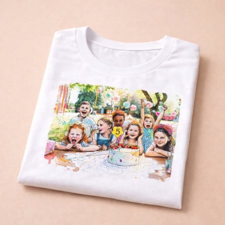 Nouveau design aquarelle colorée sur t shirt femme