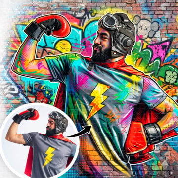 Tshirt homme personnalisé effet street art