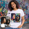 Tshirt femme effet street art