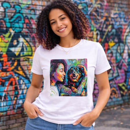 Tshirt femme effet street art personnalisé