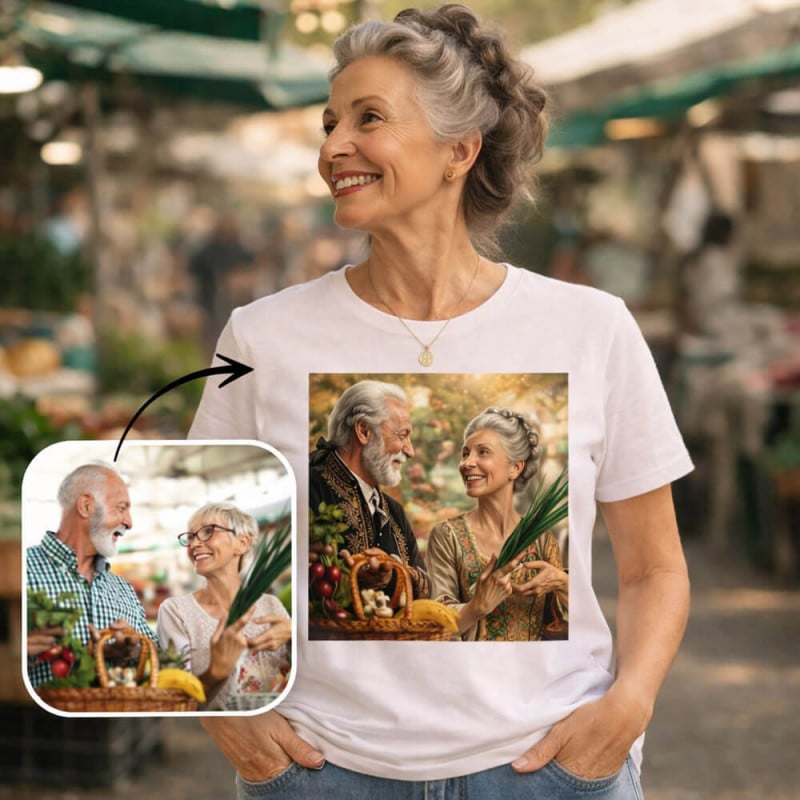 Tshirt femme effet portrait royal