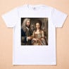 effet portrait royal IA sur t shirt femme