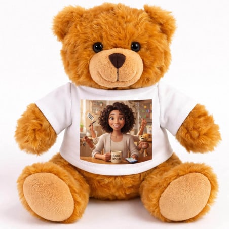 Peluche ourson personnalisé effet maman Shiva multitâches