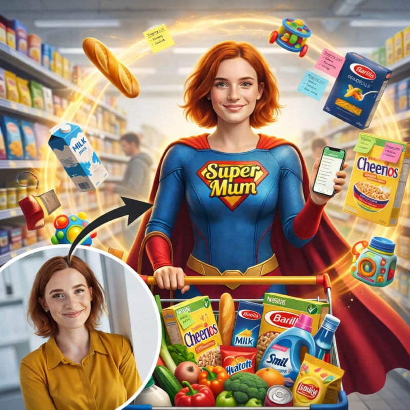 Tranformation de votre photo avec notre IA pour un effet Super Maman
