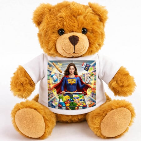 Peluche ourson personnalisé effet Super Maman