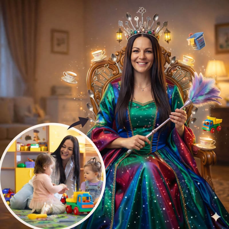 Tranformation de votre photo avec notre IA pour un effet Reine de la maison