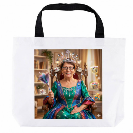 Sac de plage personnalisé effet maman Reine de la maison