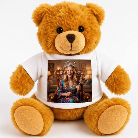 Peluche ourson personnalisé effet maman Reine de la maison