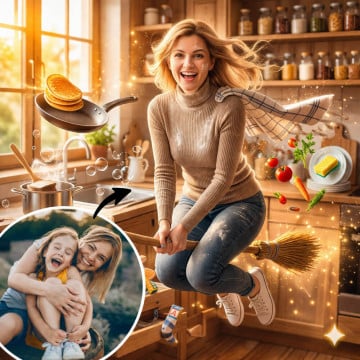 Tranformation de votre photo avec notre IA pour un effet maman magique