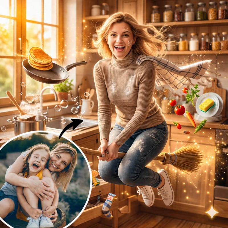 Tranformation de votre photo avec notre IA pour un effet maman magique