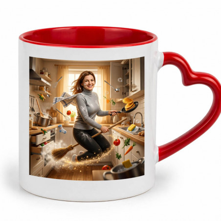 Mug hanse coeur rouge effet maman magique personnalisés