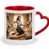 Mug hanse coeur rouge effet maman magique personnalisés