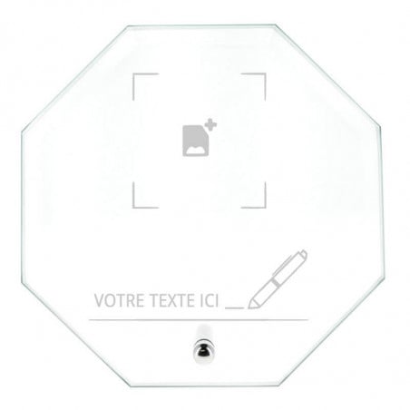 Trophée en verre octogonal à personnaliser