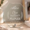 Trophée original en verre élu meilleure maman gravé