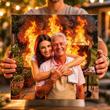 Tableau personnalisé papa roi du barbecue | Cadeau fête des pères