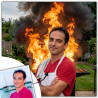 Portrait papa roi du barbecue personnalisable