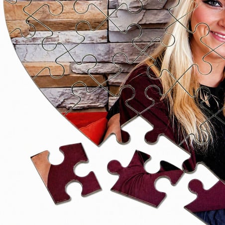 Détail du puzzle cœur personnalisé