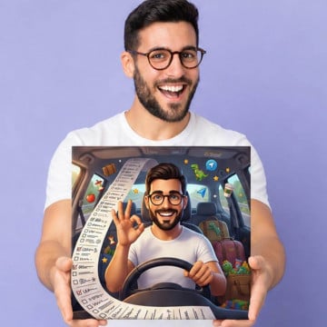 Portrait personnalisé IA papa pilote 🚗 | Cadeau fête des pères original