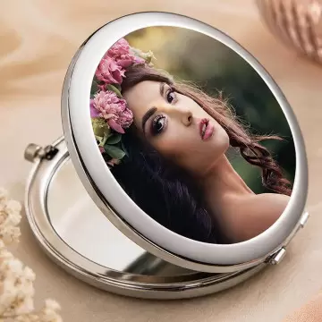 Miroir de poche rond personnalisé