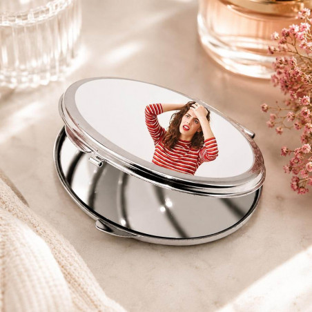 Miroir ovale photo personnalisé